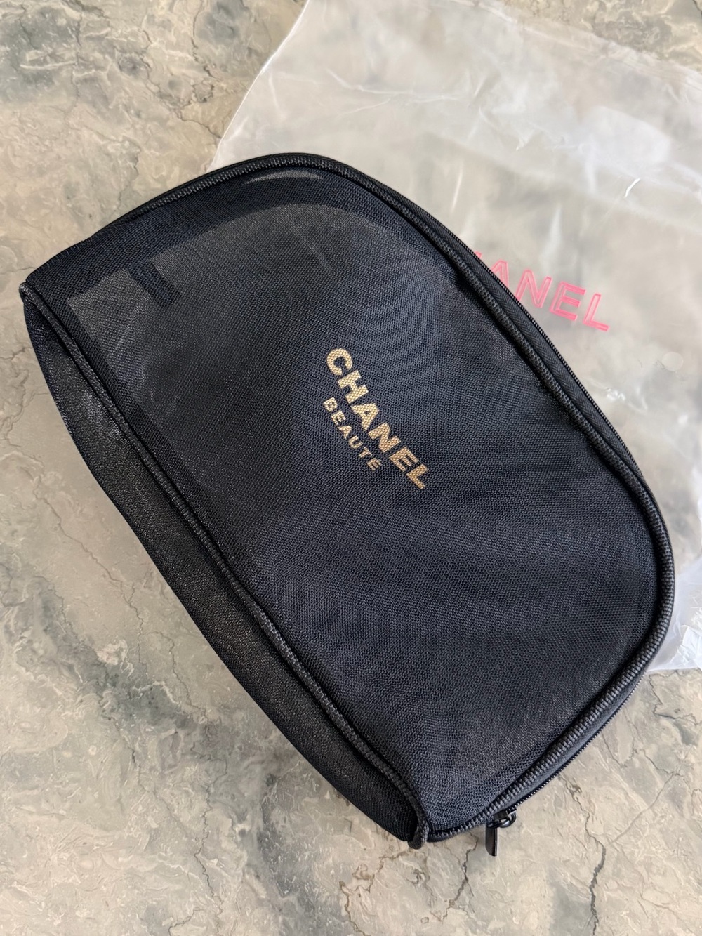 CHANEL GWP Black Beaute Small Mesh Pouch